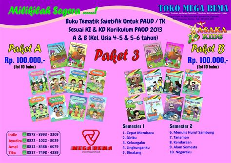 Jual Buku Tematik Paud Tk Isi 10 Buku Revisi 2021 Toko Buku Paud