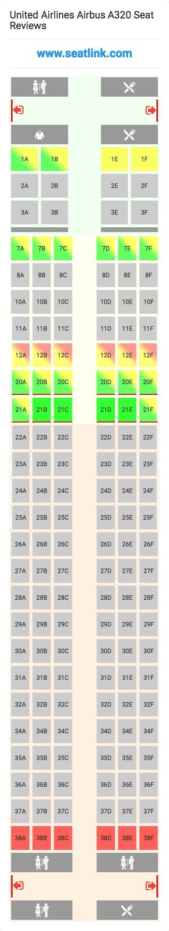 United Airlines Airbus A320 320 Seat Map Alaska Airlines Airlines