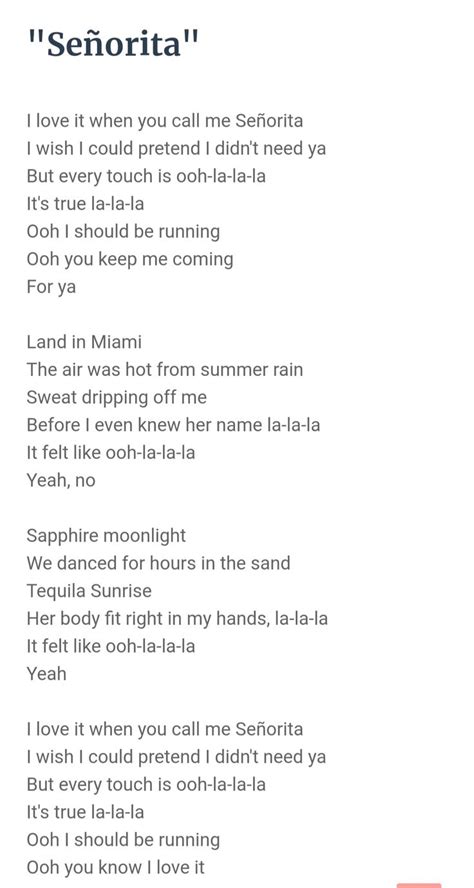 Señorita song lyrics | Song lyrics, Lyrics, Songs
