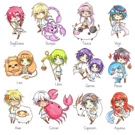 Drawings Of The Zodiac Signs Anime Zodiac Zodiac Signs