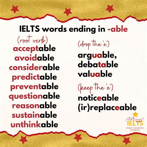 Ielts Word Formation Words Ending In Able And Ible Ielts Learn