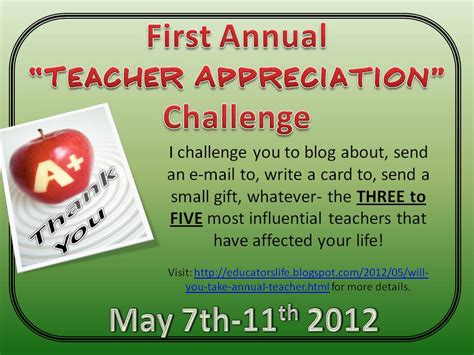 An Educators Life Will You Take The Annual Teacher Appreciation