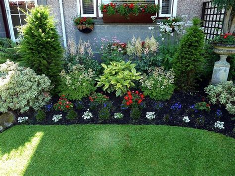 Shade Perennial Flower Bed Aruncus Aethusifolius At Either Side Of