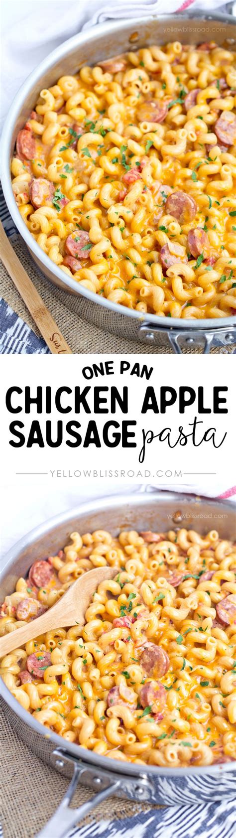 Chicken and apple sausage with onion confit, baked smoked chicken apple sausage with cider sauce, chicken… 200 chicken recipes combines 200 classic and contemporary dishes for every occasion. One Pan Chicken Apple Sausage Pasta | Recipe | Food, Chicken sausage recipes, Food recipes