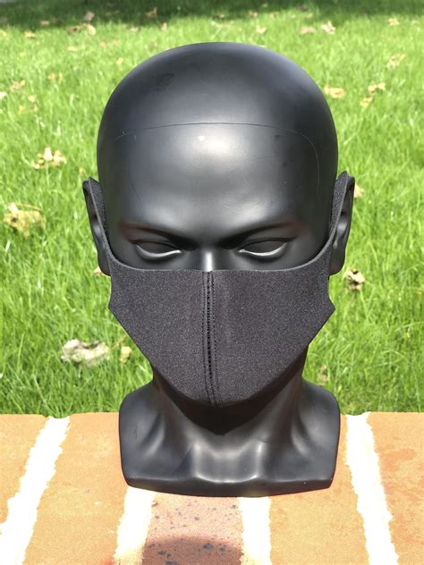 2x Labelled Clothing Black Neoprene Reusablewashable Face Mask Non