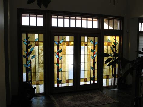 Hand Made Front Entrance Door Inserts By Prairie Studio Glass