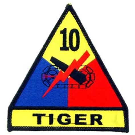 Us Army 10th Armored Division Tiger 4 Inch Patch 669 Picclick