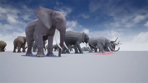 D Model Poly Art Elephants Vr Ar Low Poly Rigged Animated Cgtrader
