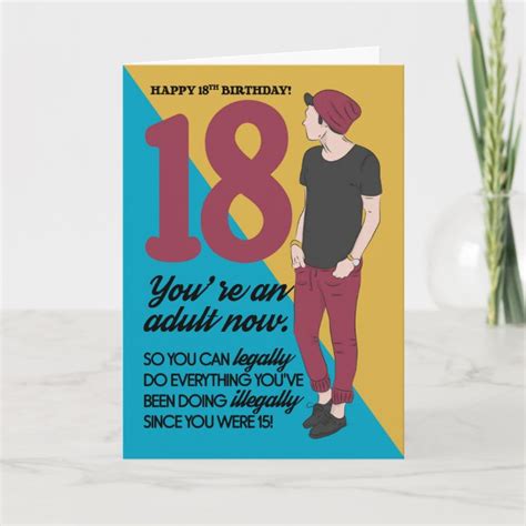 Printable 18th Birthday Card Funny 18th Birthday Card
