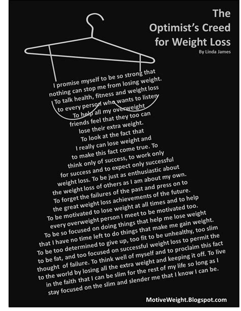 Motiveweight The Optimists Creed For Weight Loss