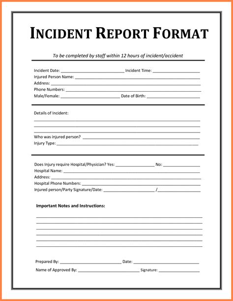incident report template  incident report templates