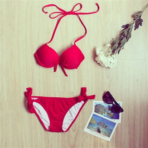 Swimwear Bikini Swimwear Swimwear Ootd Beach Travel Summer Outfits Cute Bikini Red