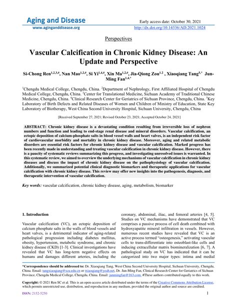 Pdf Vascular Calcification In Chronic Kidney Disease An Update And