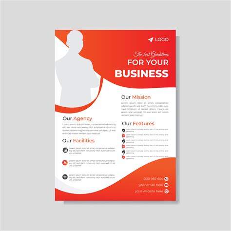 Modern Corporate Flyer A4 Vector Template For Digital Marketing Agency