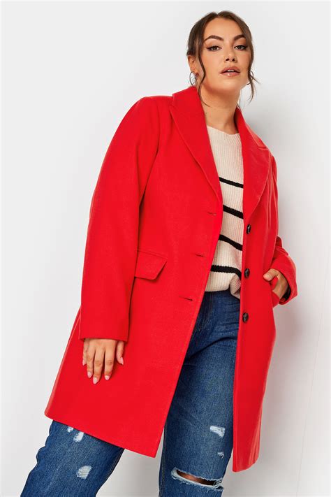 Yours Plus Size Red Midi Formal Coat Yours Clothing