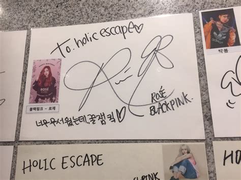 3 Blackpink Rose Handwriting And Official Autograph Signature