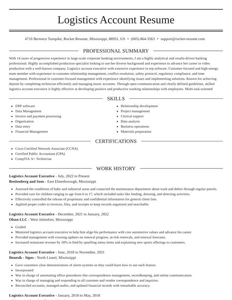 Logistics Resume Template