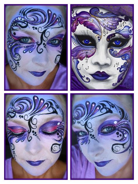 Purple Mask Painting Carnival Masks Venetian Carnival Masks