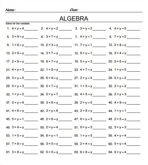 Do you need a bank of useful algebra resources? 13+ 7th Grade Algebra Worksheet Templates - Free Word & PDF Documents Download | Free & Premium ...