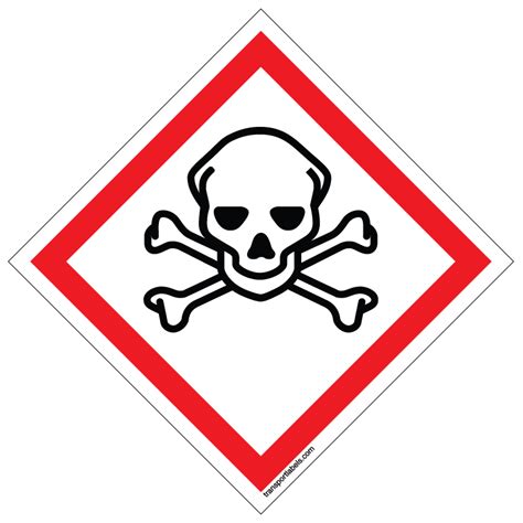 Ghs Toxic Labels Skull And Crosbones
