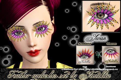 Feather Eyelashes Set By Sintiklia For Sims 3