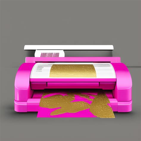 Hot Pink Printer With Gold Glitter · Creative Fabrica