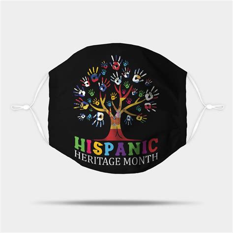 National Hispanic Heritage Month Hand Flag Tree Roots Latino Face Mask