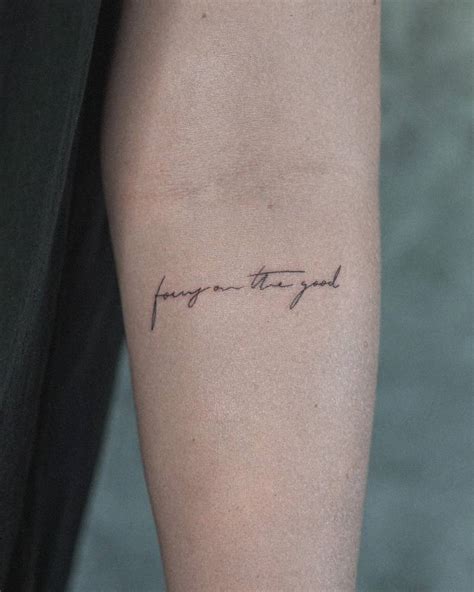 Lettering Tattoo That Says Focus On The Good