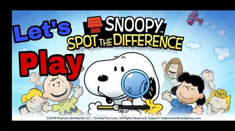 Lets Play ️ 🔍snoopy Spot The Difference👀🔎 Youtube