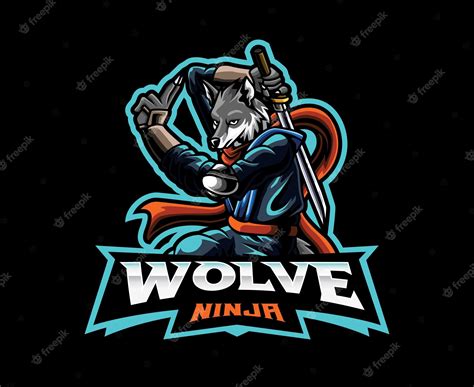 Premium Vector Wolf Ninja Mascot Logo Design