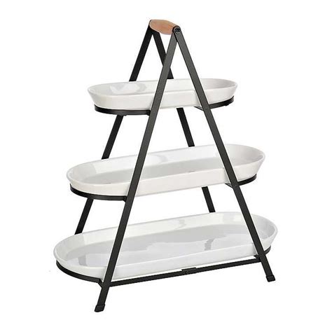 Black And White 3 Tier Serving Tray Stand Serving Tray Decor Serving