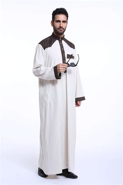 Arabic Mens Islamic Clothing For Men Muslim Kaftan Jubba Thobe Split