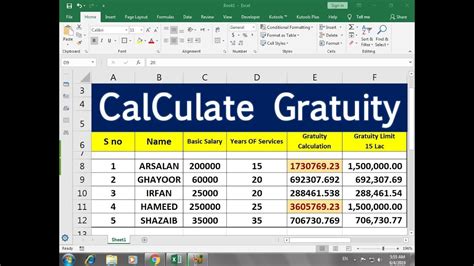 Basic Salary Gratuity Calculation In Excel Letta Salary