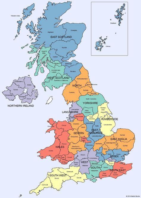There is a hanger on the back so they can be hung on a nail or screw. U.K. Map of Regions and Counties of England, Scotland ...