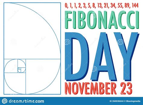 Fibonacci Day Poster Design Stock Vector Illustration Of Geometric