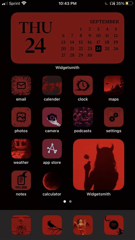 Home Screen Aesthetic Red App Icons Ios 14 Leafas World