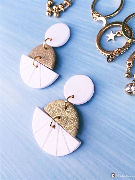 Polymer clay artisan jewelry with miniature red berry and olive green leaves is made by myself from polymer clay. Handmade Polymer Clay Earrings - Gold Collection | Polymer ...