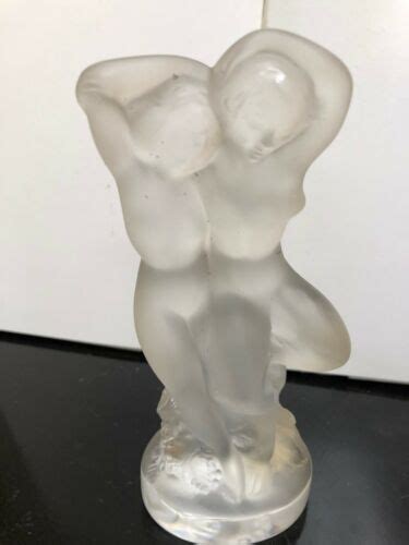 Lalique Crystal Le Faune Figurine Dancing Nude Lovers Pan Faun