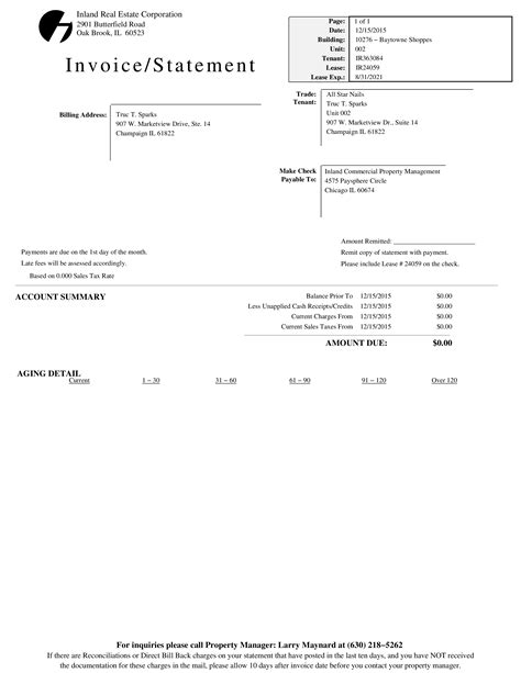 Sample Invoice Statement Templates At