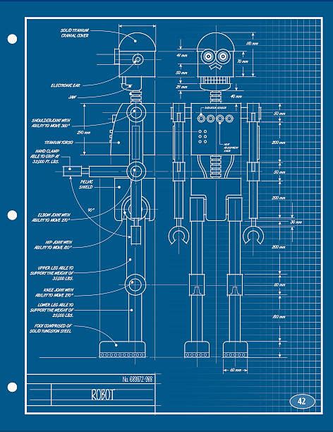 Robot Blueprint Illustrations Royalty Free Vector Graphics And Clip Art