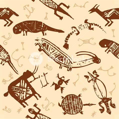 African Indigenous Tiled Wild Animal Texture Royalty Free Stock Image