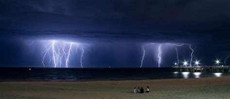 Lightning Storm Over The Ocean Nature Photography