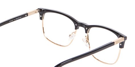 retro black and gold browline eyeglasses croston 1