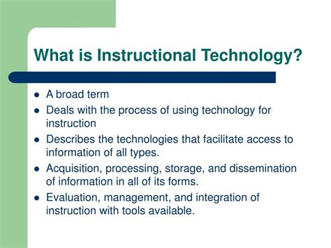 Ppt Instructional Technology Vs Educational Technology Powerpoint