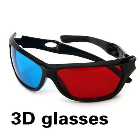 2016 New Universal 3d Plastic Glasses Black Frame Red Blue 3d Visoin Glass For Dimensional