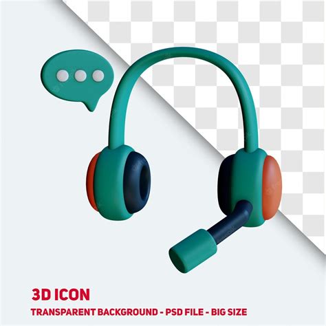 Premium Psd Headphone Headset 3d Icon Psd With Transparent Background