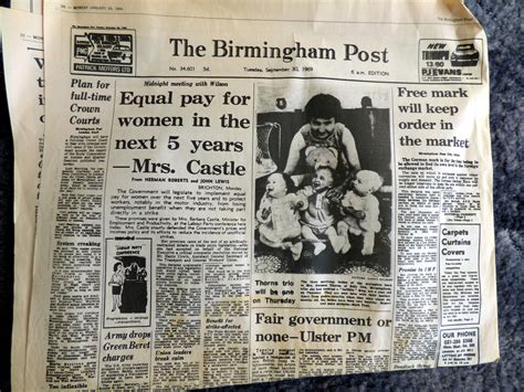 1969 British Newspapers Equal Pay Actsnow Chaos Birmingham Post