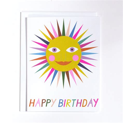 Happy Birthday Rainbow Sun Note Card Good Omen