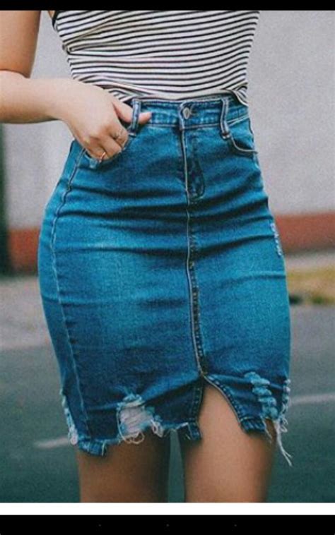 falda de jean jupe jupes mode mode vetement