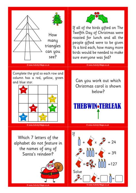 I spy christmas picture riddles fill this book turn the pages take a look brainy. Christmas Brain Teaser Challenges 4
